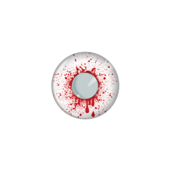 Lentilles fantaisie blanches effet cible – DEMONIAC PARTY EYESHOOT (sans correction)