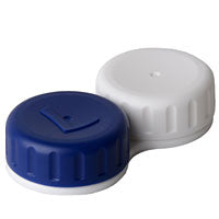 Étui pour lentilles bleu et blanc – accessoire de protection élégant pour lentilles colorées