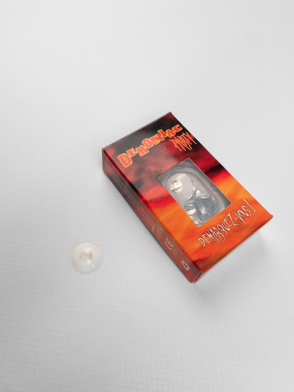lentilles blanches zombie DEMONIAC PARTY ZOMBI pour Halloween et cosplay
