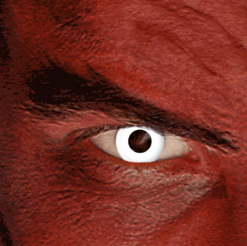 lentilles blanches zombie DEMONIAC PARTY ZOMBI pour Halloween et cosplay
